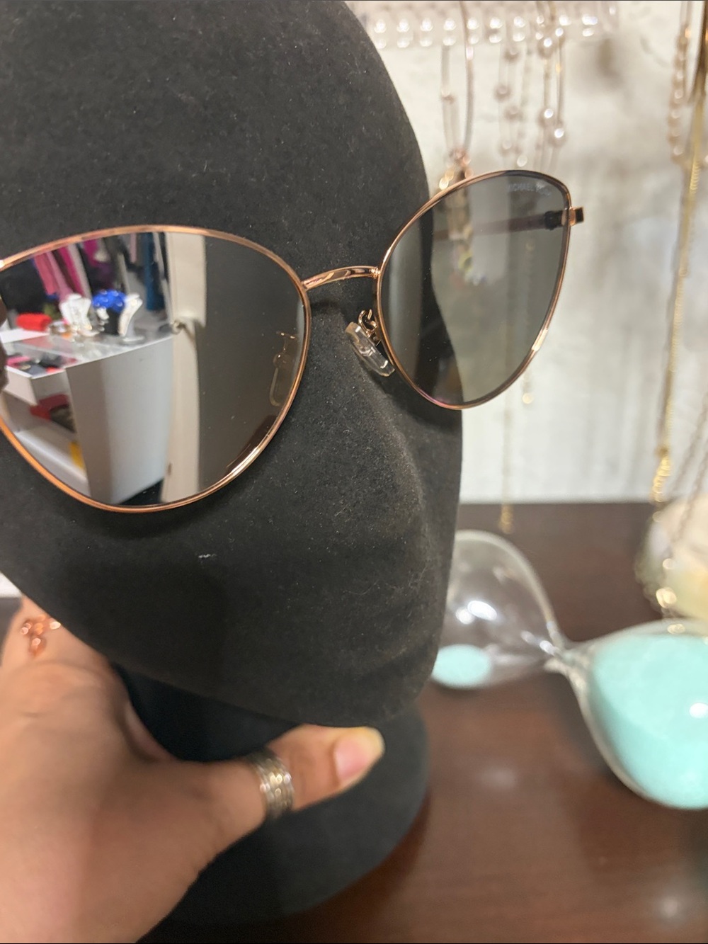 Michaels Rose Gold Mirrored Cat-Eye Sunglasses